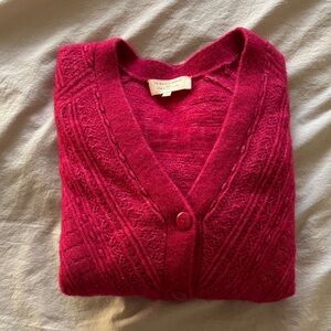 Sezane Deep Red Cardigan
